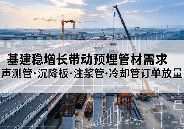 平遥基建稳增长带动预埋监测管材需求，声测管、沉降板、注浆管订单持续放量